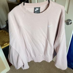 LIGHT PINK Oversized Sleeves NIKE crewneck sweater